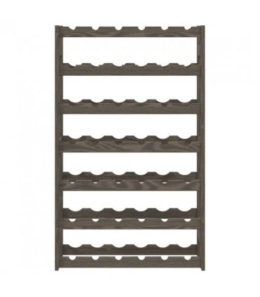 vidaXL Wine Rack for 42 Bottles Grey Solid Wood Pine