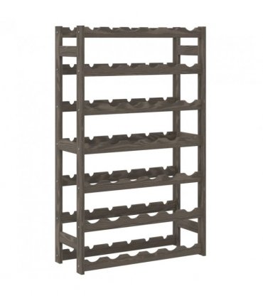 vidaXL Wine Rack for 42 Bottles Grey Solid Wood Pine