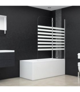 vidaXL Bath Enclosure 120x140 cm Tempered Glass Stripe