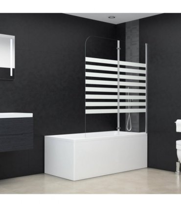 vidaXL Bath Enclosure 120x140 cm Tempered Glass Stripe