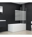 vidaXL Bath Enclosure 120x140 cm Tempered Glass Stripe