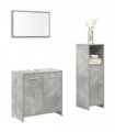 vidaXL 3 Piece Bathroom Furniture Set Concrete Grey Engineered Wood