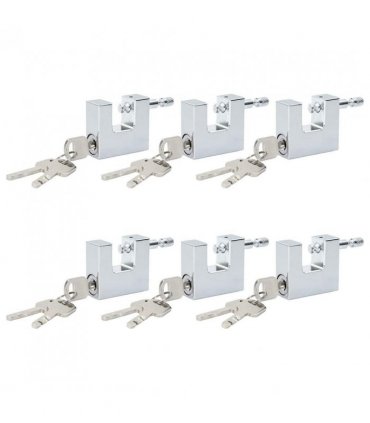 vidaXL Padlock 6 pcs Silver Steel