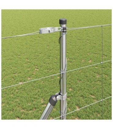 vidaXL Ground Fix Welded Wire Fence 50 x 1.4 m Galvanised Steel Silver