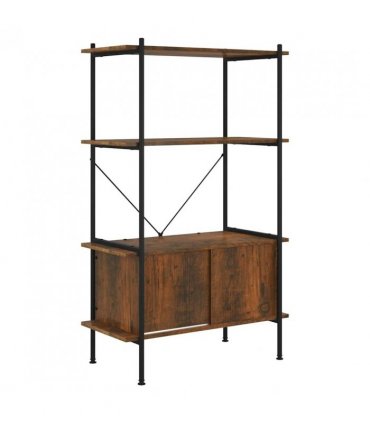 vidaXL 4-Tier Shelving Unit with Cabinet 80x40x130 cm Steel and Engineered Wood