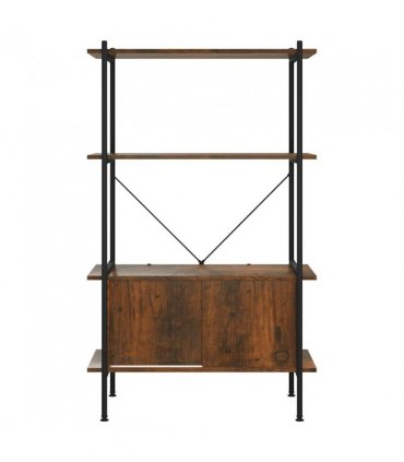 vidaXL 4-Tier Shelving Unit with Cabinet 80x40x130 cm Steel and Engineered Wood