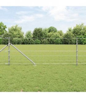 vidaXL Welded Wire Fence with Spikes 25 x 0.8 m Galvanised Steel Mesh