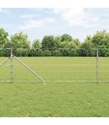 vidaXL Welded Wire Fence with Spikes 25 x 0.8 m Galvanised Steel Mesh