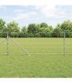 vidaXL Welded Wire Fence with Spikes 25 x 0.8 m Galvanised Steel Mesh