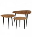 vidaXL Coffee Table Set 3 Pieces Solid Acacia Wood