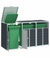 vidaXL Wheelie Bin Storage for Triple Bins Anthracite 216x81x115 cm Steel