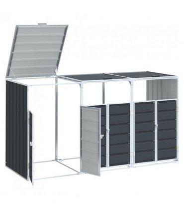 vidaXL Wheelie Bin Storage for Triple Bins Anthracite 216x81x115 cm Steel