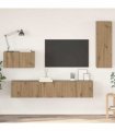 vidaXL Wall TV Cabinet Wall-mounted 4 pcs Artisan Oak Engineered Wood