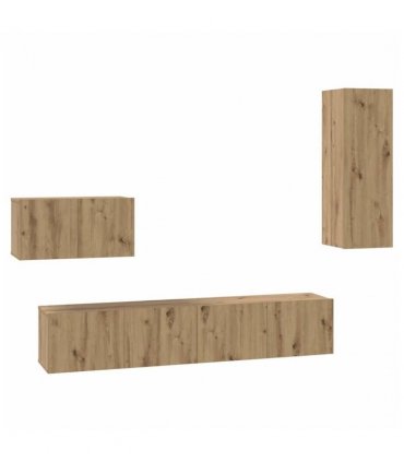 vidaXL Wall TV Cabinet Wall-mounted 4 pcs Artisan Oak Engineered Wood