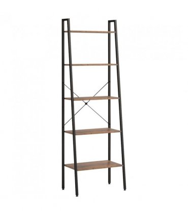 vidaXL 5-Tier Standing Shelf Dark Brown and Black 56x35x174 cm