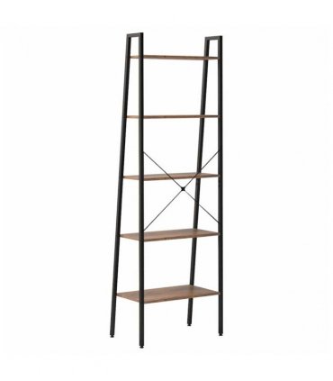 vidaXL 5-Tier Standing Shelf Dark Brown and Black 56x35x174 cm
