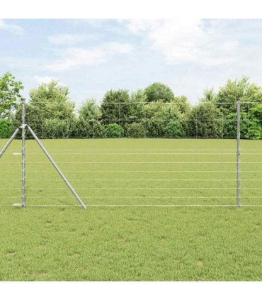 vidaXL Ground Fix Welded Wire Fence 25 x 1.2 m Galvanised Steel Silver