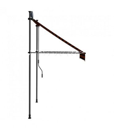 vidaXL Manual Retractable Awning with LED 150 cm Orange and Brown