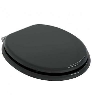 vidaXL Soft-Close Toilet Seat 2 pcs Black 44 x 38 cm MDF board