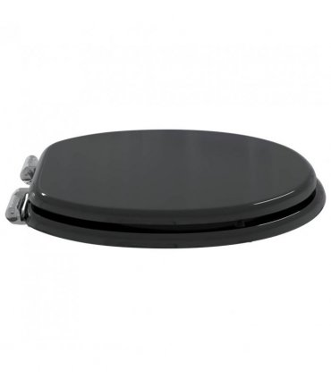 vidaXL Soft-Close Toilet Seat 2 pcs Black 44 x 38 cm MDF board