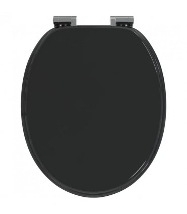 vidaXL Soft-Close Toilet Seat 2 pcs Black 44 x 38 cm MDF board