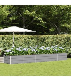 vidaXL Planter Light Grey 400 x 80 x 45 cm Steel
