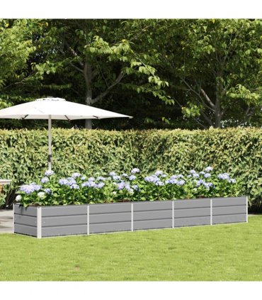 vidaXL Planter Light Grey 400 x 80 x 45 cm Steel