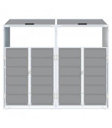 vidaXL Wheelie Bin Storage for Double Bins Grey 144x81x113 cm Steel