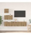 vidaXL TV Cabinet Set Wall-mounted 4 pcs Artisan Oak Engineered Wood
