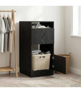 vidaXL Laundry Cabinet Black Oak 50 x 68 x 102 cm Engineered wood