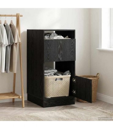 vidaXL Laundry Cabinet Black Oak 50 x 68 x 102 cm Engineered wood