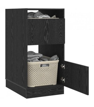 vidaXL Laundry Cabinet Black Oak 50 x 68 x 102 cm Engineered wood