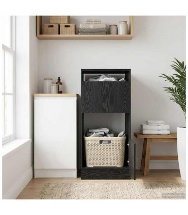 vidaXL Laundry Cabinet Black Oak 50 x 68 x 102 cm Engineered wood