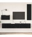 vidaXL Wall TV Cabinet Wall-mounted 4 pcs Black Oak Engineered Wood