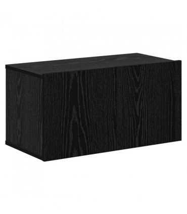vidaXL Wall TV Cabinet Wall-mounted 4 pcs Black Oak Engineered Wood