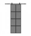 vidaXL Sliding Door with Hardware Set 76x205 cm Tempered Glass&Aluminium
