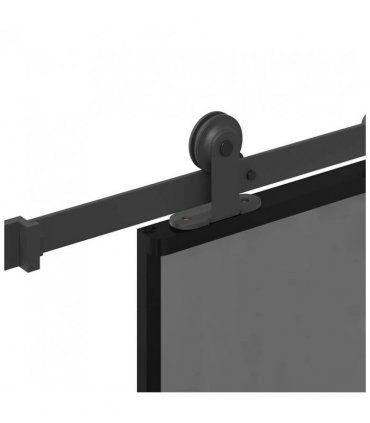 vidaXL Sliding Door with Hardware Set 76x205 cm Tempered Glass&Aluminium