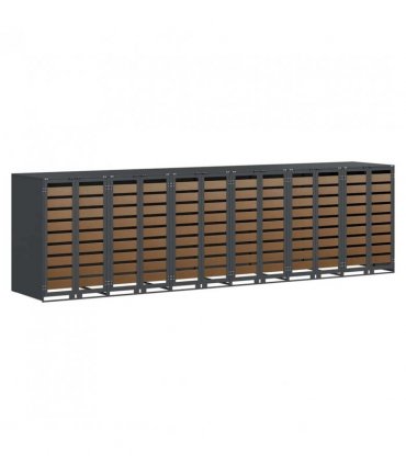 vidaXL Wheelie Bin Storage for 6 Bins Anthracite 408 x 77.5 x 115.5 cm