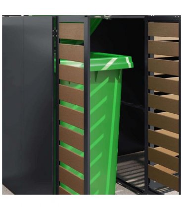 vidaXL Wheelie Bin Storage for 6 Bins Anthracite 408 x 77.5 x 115.5 cm