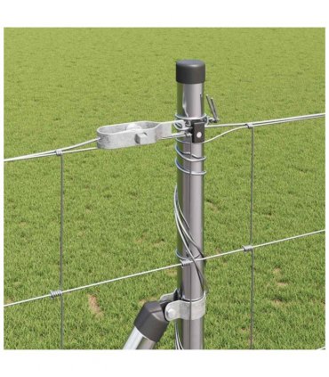 vidaXL Welded Wire Fence with Concrete Base 25 x 1.4 m Silver Mesh