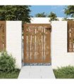 vidaXL Garden Gate 85x125 cm Corten Steel Bamboo Design
