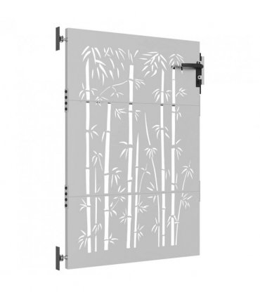 vidaXL Garden Gate 85x125 cm Corten Steel Bamboo Design