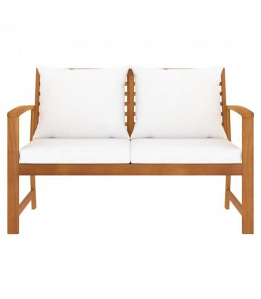 vidaXL Garden Bench 120 cm with Cream Cushion Solid Wood Acacia
