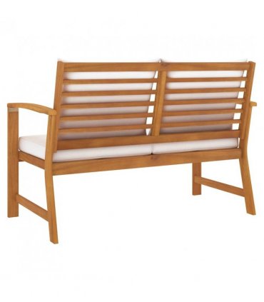vidaXL Garden Bench 120 cm with Cream Cushion Solid Wood Acacia