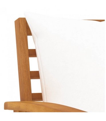 vidaXL Garden Bench 120 cm with Cream Cushion Solid Wood Acacia