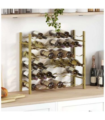 vidaXL Wine Rack for 36 Bottles Gold Metal