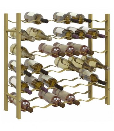 vidaXL Wine Rack for 36 Bottles Gold Metal