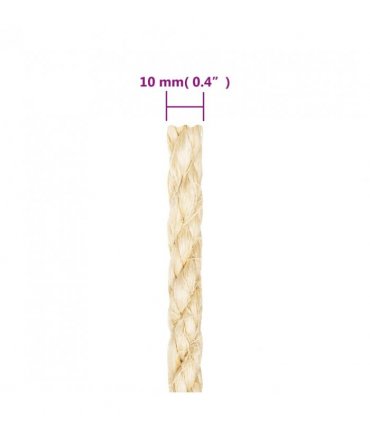 vidaXL Rope 100% Sisal 10 mm 500 m