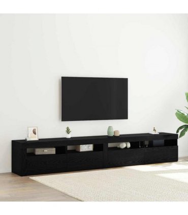 vidaXL TV Cabinet Set 3 pcs Black Oak 240 x 35 x 40 cm Engineered Wood