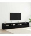 vidaXL TV Cabinet Set 3 pcs Black Oak 240 x 35 x 40 cm Engineered Wood
